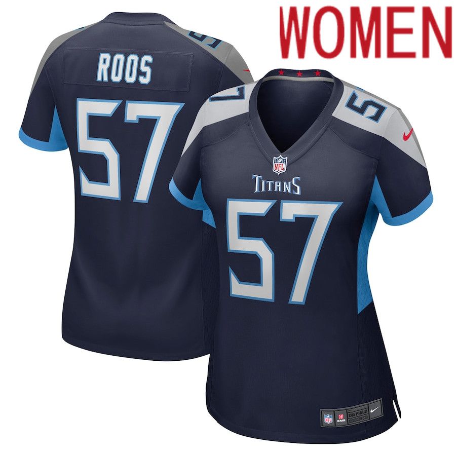 Women Tennessee Titans #57 Jordan Roos Nike Navy Game NFL Jersey->women nfl jersey->Women Jersey